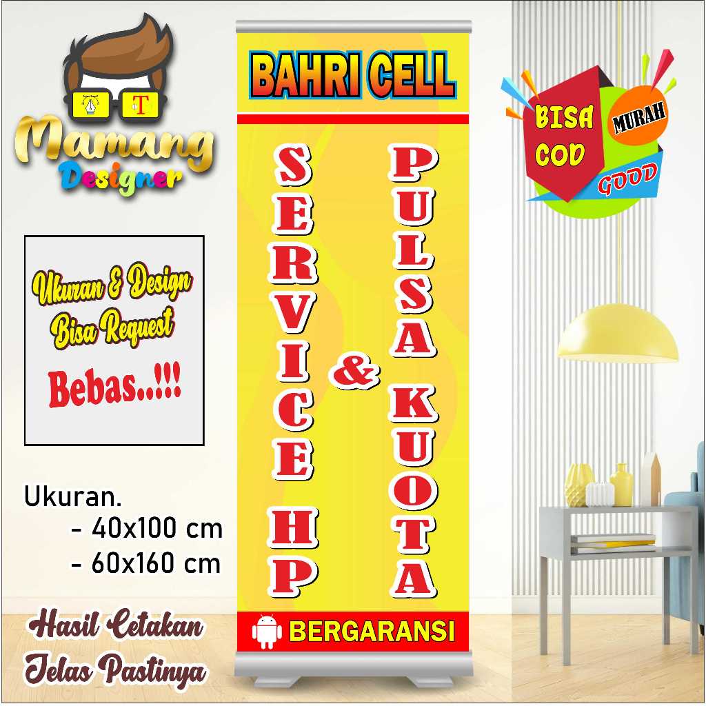 Banner Spanduk Custom Plang Service Hp dan Konter Kuat