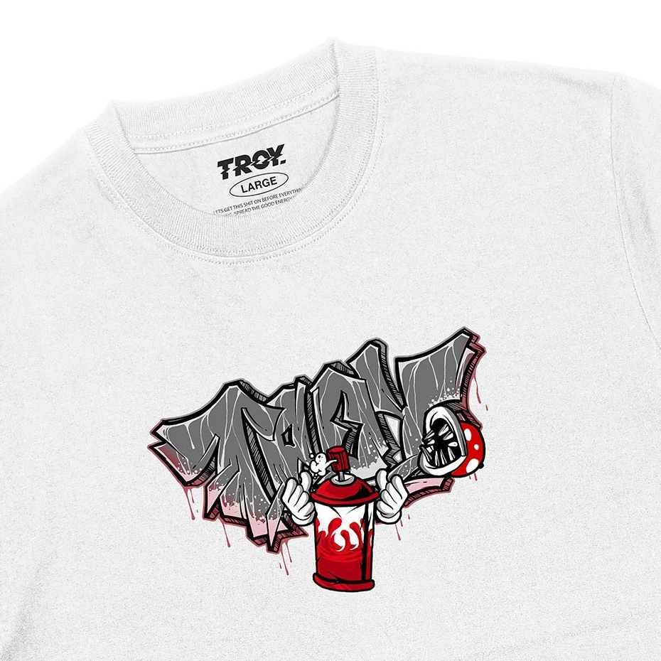 Troy Company T-shirt White Plantlox - Kaos Lengan Pendek Kaos Putih MTD 2405