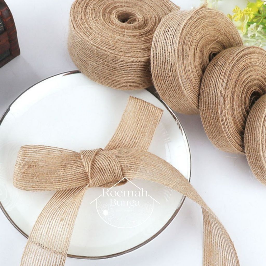 

[METER] Pita Goni Salur Burlap Jute Lebar 3,8cm 5cm 6,5cm Rami