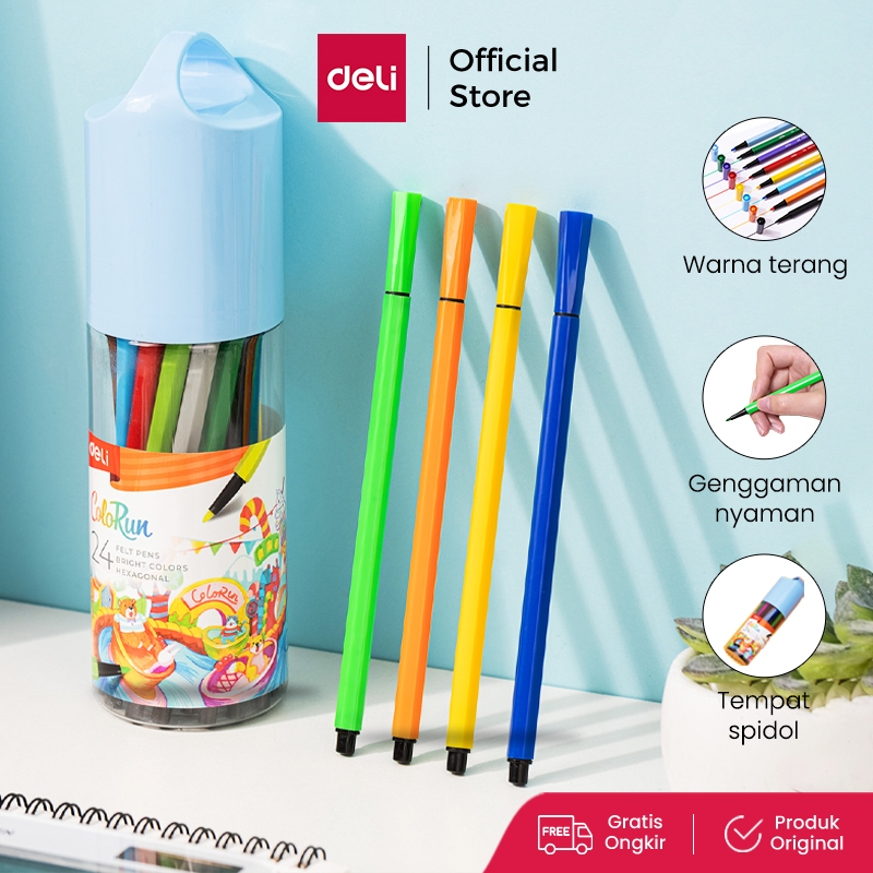 

Deli Spidol Warna / Felt Pen Warna Terang Nyaman Digenggam EC156