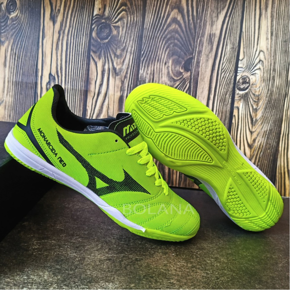 Sepatu Futsal Mizuno Monarcida Neo Green Black Termurah
