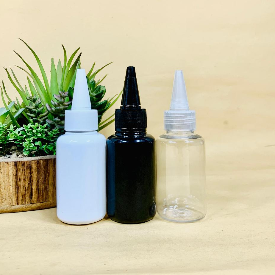 Botol Pet 60 ML - Tutup Kerucut / Botol Kerucut 60 ML / Botol Tinta 60 ML / Botol Tetes 60 ML