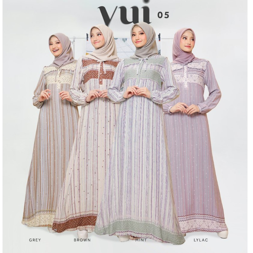 GAMIS ETHICA YUI 05 BAHAN RAYON MOTIF MODEL BAJU MUSLIM WANITA GAMIS DAILY BUSUI FRIENDLY KEKINIAN