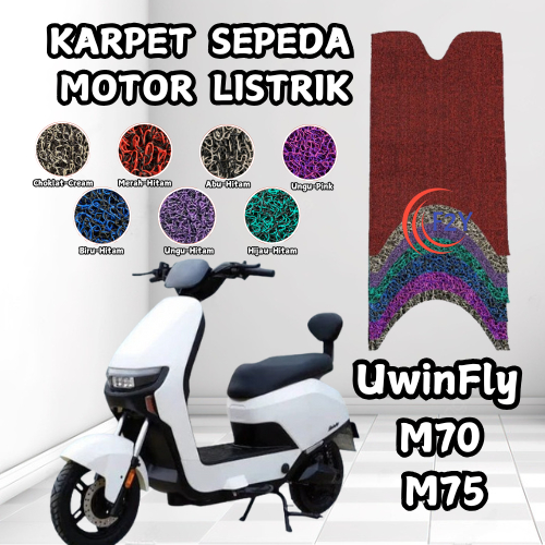 Karpet Sepeda Motor Listrik UwinFly M70 dan M75 Premium, Alas Kaki, Pijakan Kaki