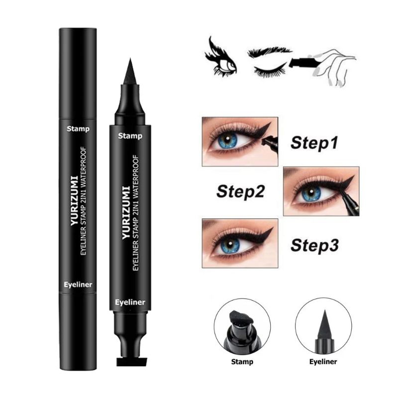 Medan Cod - Eyeliner   Stamp 2 in 1 / Eyeliner Instant Waterproof Longlasting / Eyeliner Instant 2 i