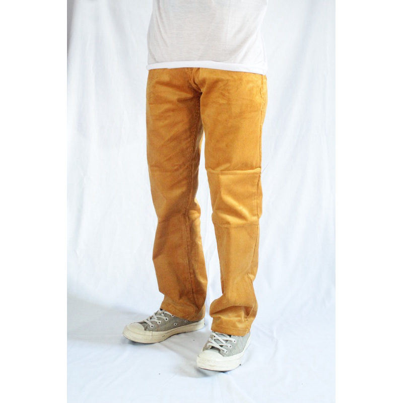 Celana Corduroy pria,Celana Corduroy Reguler Celana Corduroy Longgar Celana ekstra Besar Corduroy Wa