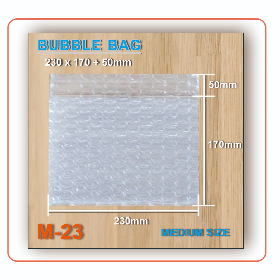 

BUBBLE WRAP BAG 230 MM X 170 MM + 50 MM BENING HITAM MULTIPACK