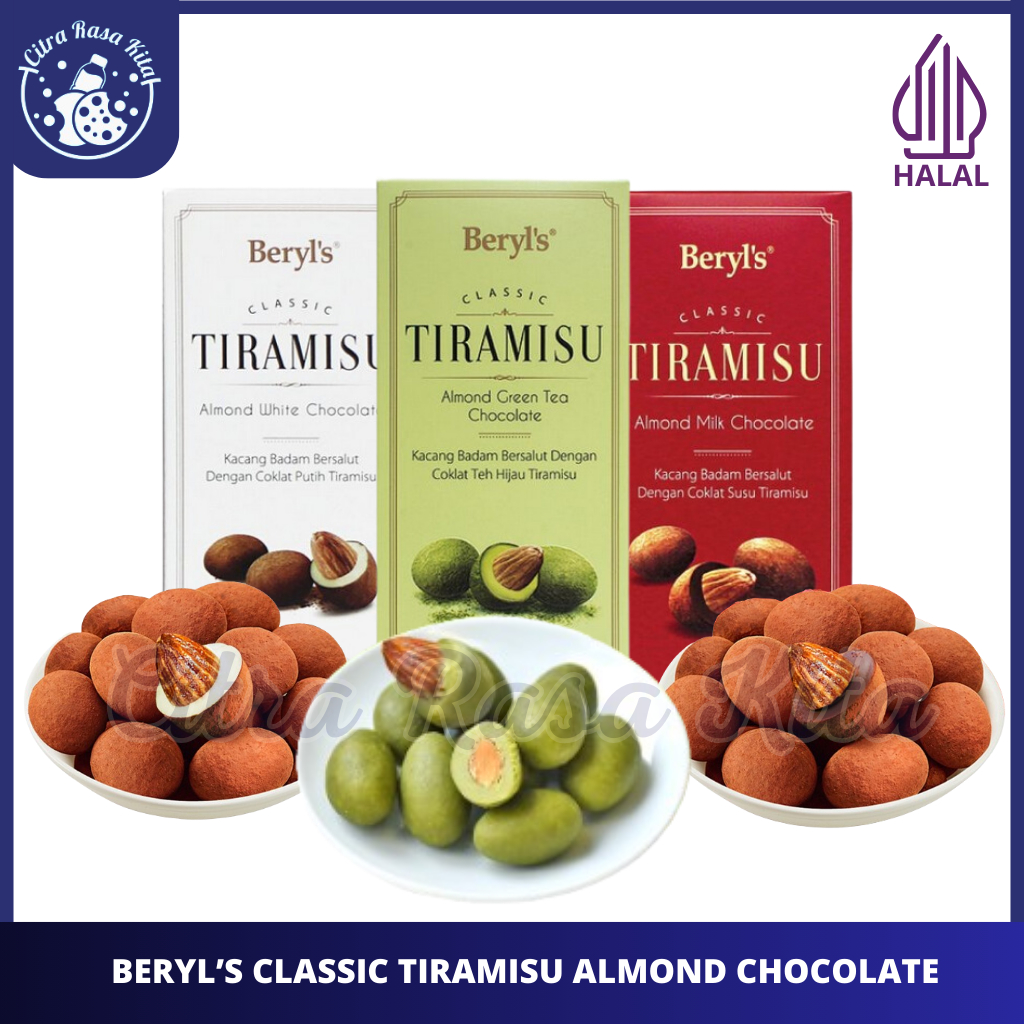 

Beryl's Classic Tiramisu Almond Milk Chocolate, White Chocolate & Green Tea Chocolate 200gr