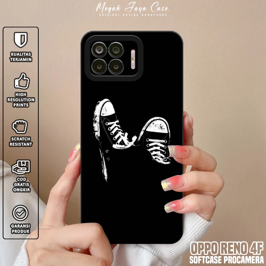 Softcase OPPO RENO 4F - Case Hp OPPO RENO 4F Motif BLCK - Silikon Hp OPPO RENO 4F - Casing OPPO RENO