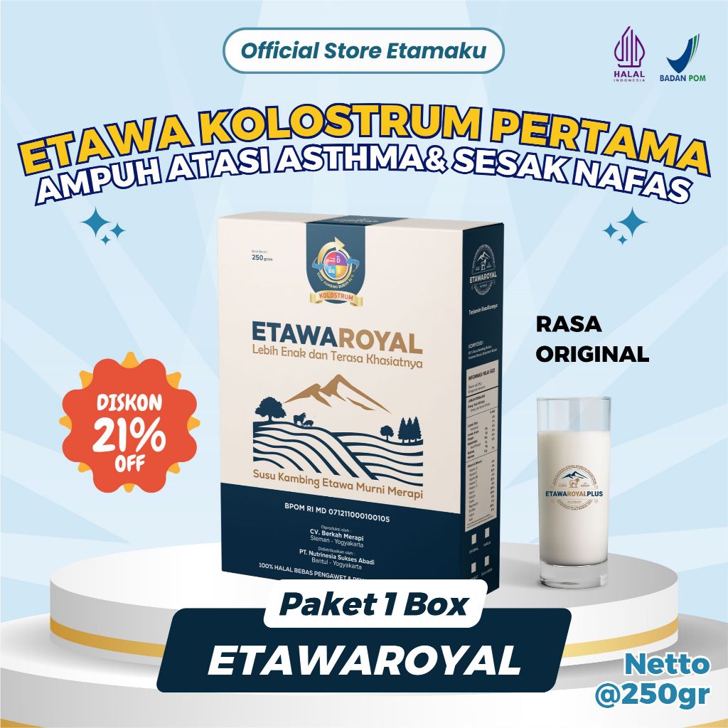 

Etawaroyal – Susu Kambing Etawa Tingkatkan Kepadatan & Kesehatan Tulang Sendi Susu Anti Asam Urat Rematik Reumatik Nyeri Sendi 250gr Original