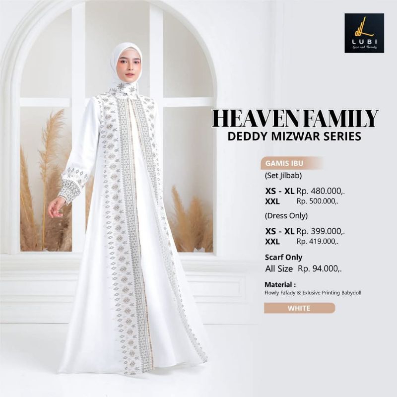 GAMIS PUTIH DEWASA || GAMIS LUBI HEAVEN FAMILY