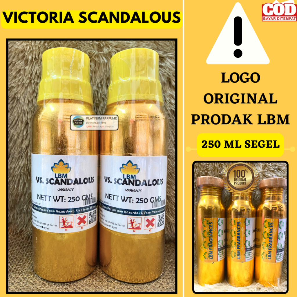 Bibit Parfum LBM - VICTORIA SCANDALOUS Kemasan 250 ML SEGEL LBM Fragrance - PERFUME Murni Tahan Lama