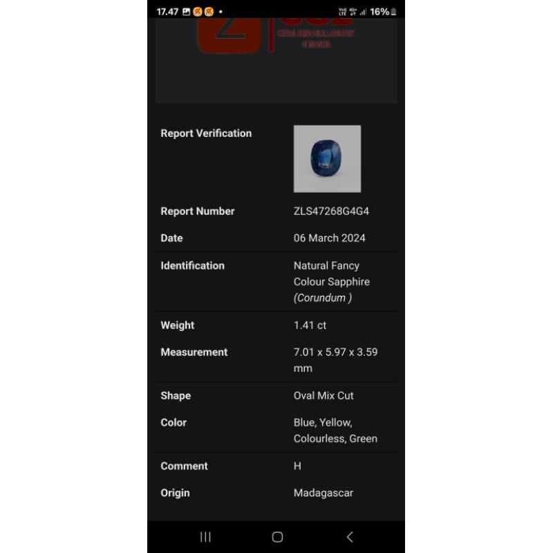 fancy sapphire 4 color berlian 4