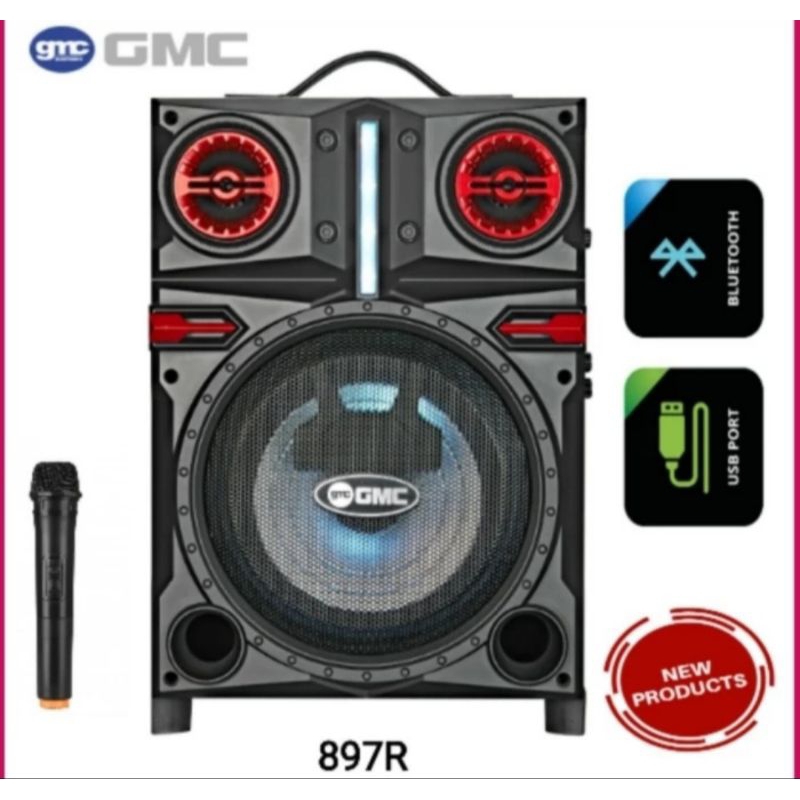 SPEAKER portable 8 inchi GMC 897 R + MIC WIRELESS