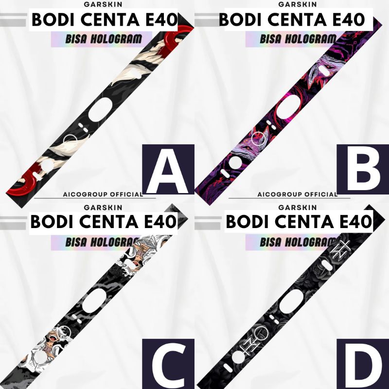 

stiker outer garskin chenta E 40 bisa hologram dan custom