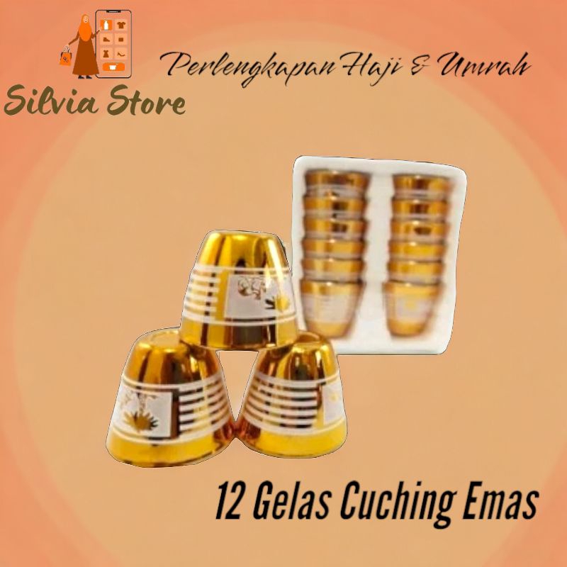 Teko arab  Set Hemat Oleh-Oleh Haji Umrah Emas, Teko Stainless, dan Gelas Cucing untuk Acara Makan d