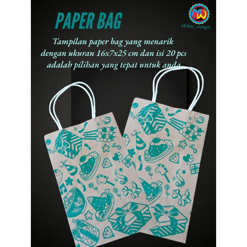 

PAPER BAG UKURAN 16x7x25 cm (1 pak isi 20 pcs)