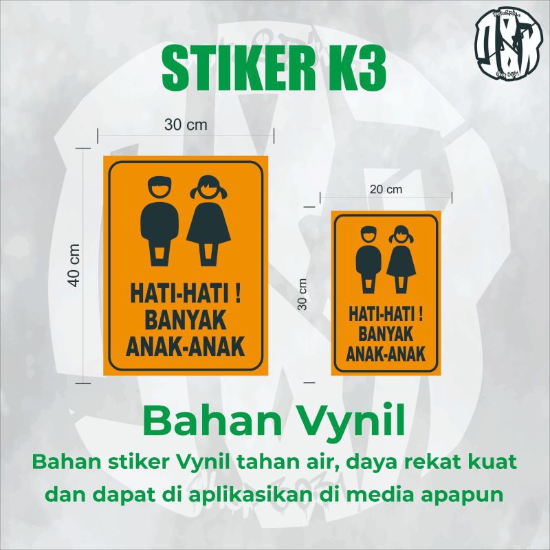

STICKER PERINGATAN/HIMBAUAN AWAS HATI HATI BANYAK ANAK ANAK/STICKER VYNIL/STICKER PLANG/STICKER K3/STICKER KEREN