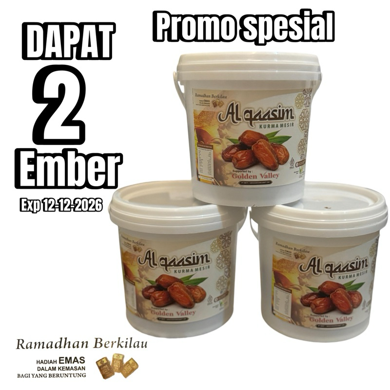 

2 EMBER kurma AL QAASIM Manis dan tebal by Golden Valley (kemasan 2 Ember) EXP 2026