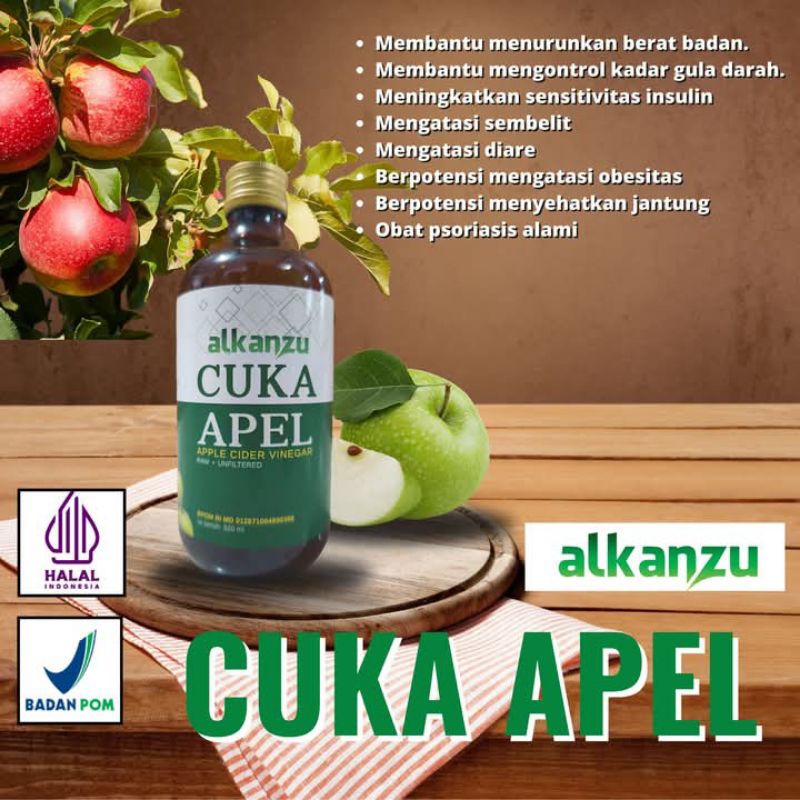 

Cuka Apel Alkanzu 320ml | Apple Cider Vinegar | Original | Herbal Diet Detoks / Detox , Toner Wajah Alami