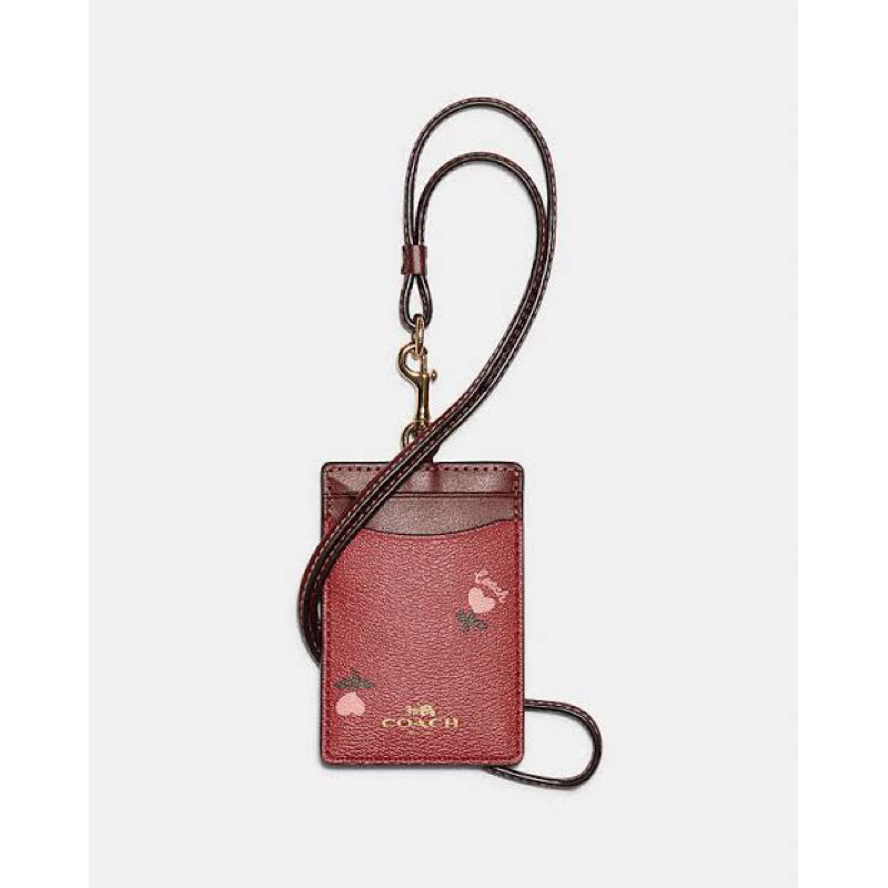

COC Id Lanyard With Heart Floral Print - Red