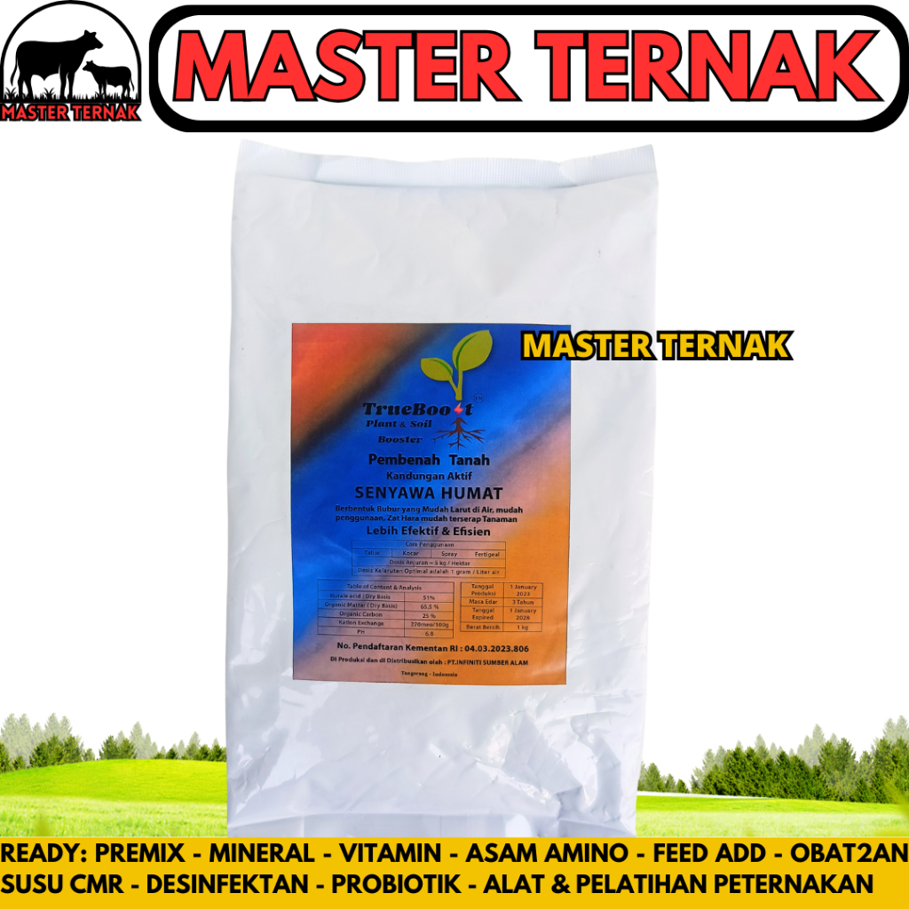 TRUEBOOST 1 KG - Asam Humat 1 kg - Pembenah Tanah - Humic Acid 90% - Sodium Humate 90%