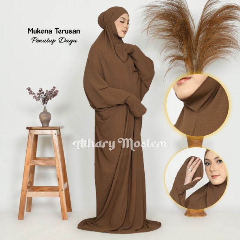 Mukena Terusan Dewasa Penutup Dagu Terbaru Mukena Terusan Jumbo Bahan Adem