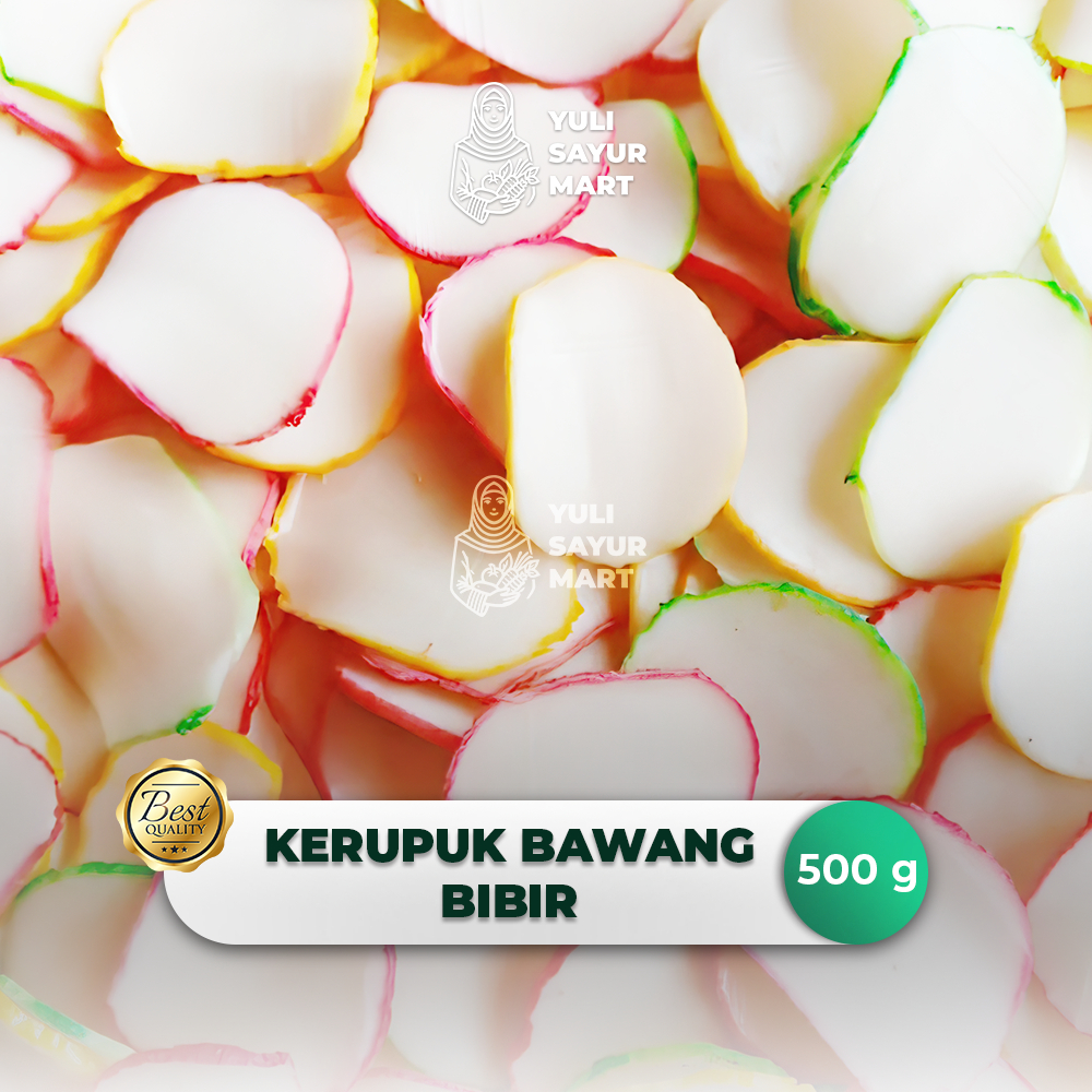 

Kerupuk Bawang Bibir Warna Warni 500g - Yuli Sayur Mart