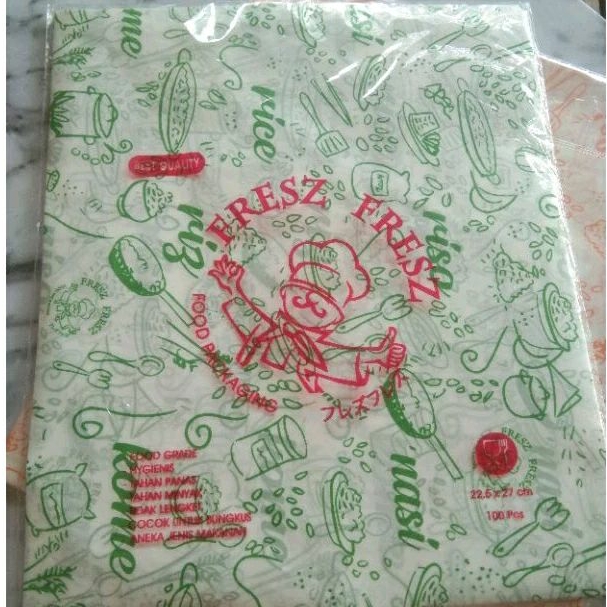 Kertas Nasi Motif Bungkus Makanan Laminasi Tidak Lengket Food Grade Tahan Panas Tahan Minyak