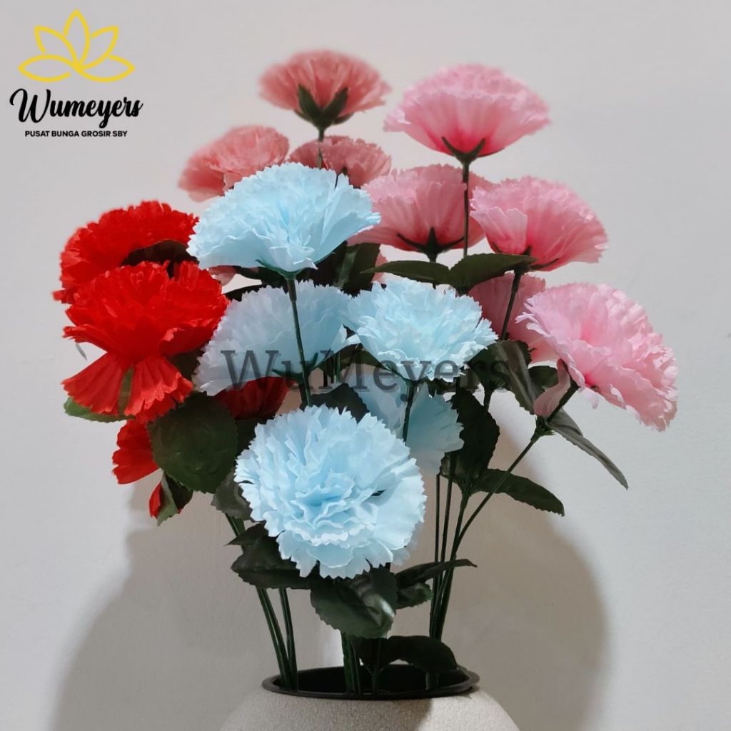 WM BUNGA CARNATION ANYELIR K5 ARTIFICIAL - POMPOM MUM DANDELION PREMIUM UNTUK HIASAN DEKORASI BACKDR