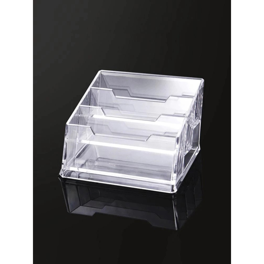 

Stand Kartu Nama Bahan Akrilik Tempat Name Card Acrylic Holder Kartu Kotak 3 Slott Warna Bening 2 Mm