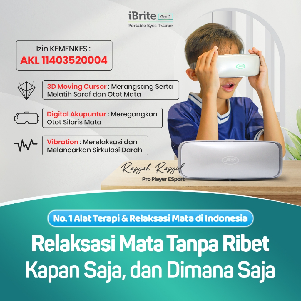 Jaco iBrite Alat Terapi Kesehatan Mata Alat Pijat Mata Eye Massager Electric Portable