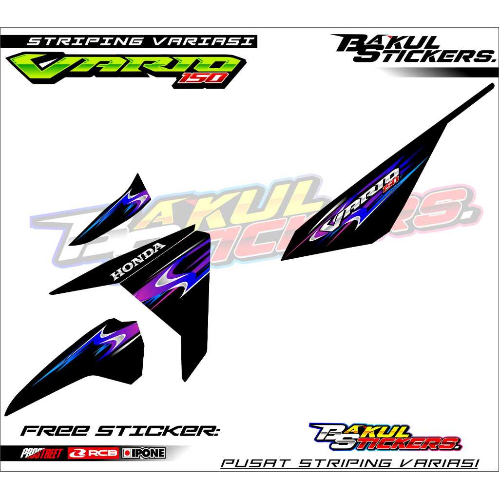 STRIPING VARIASI HONDA VARIO 150 LED OLD / STICKER LIST VARIASI MOTOR VARIO 150 LED OLD