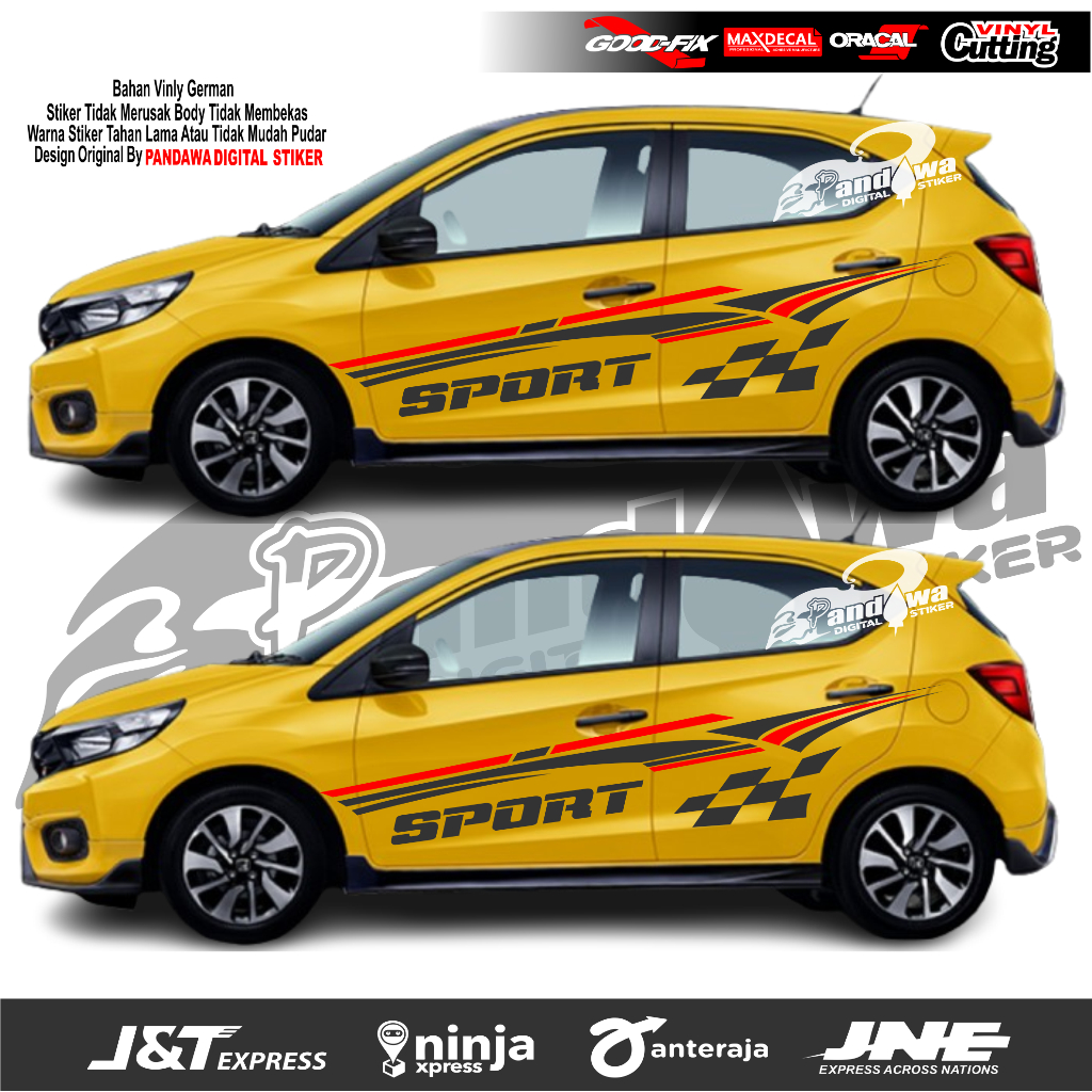 Sticker stiker list body mobil honda brio cutting stiker mobil brio jazz honda stiker list body