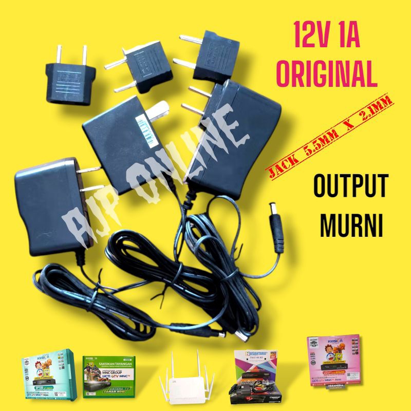 Adaptor 12V 1A khusus Receiver Parabola Adaptor Parabola cas receiver adaptor optus adaptor k-vision