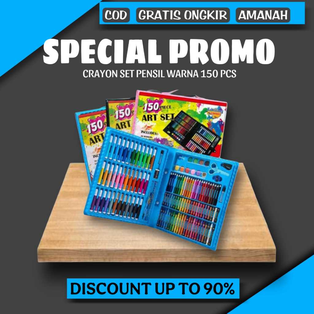 KRAYON SET PENSIL WARNA 150PCS Crayon Set Alat Tulis Lukis Menggambar Mewarnai Melukis Anak