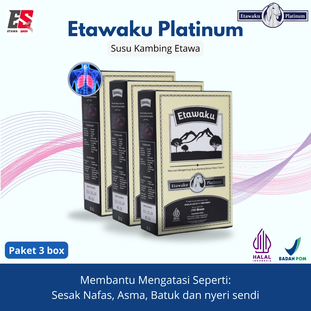 

PAKET 3 BOX ETAWAKU Susu Kambing Etawa Platinum Original Asli BPOM HALAL