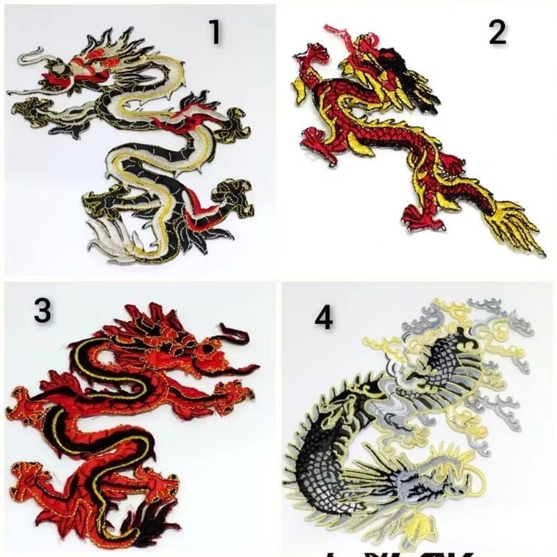 1 PC - PATCH BORDIR DRAGON | EMBLEM BORDIR NAGA | TEMPELAN BAJU | HIASAN BAJU