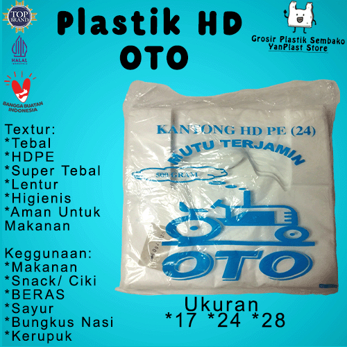 Kantong Plastik Putih Susu OTO Tebal uk 17,24,28,35,40 500gr