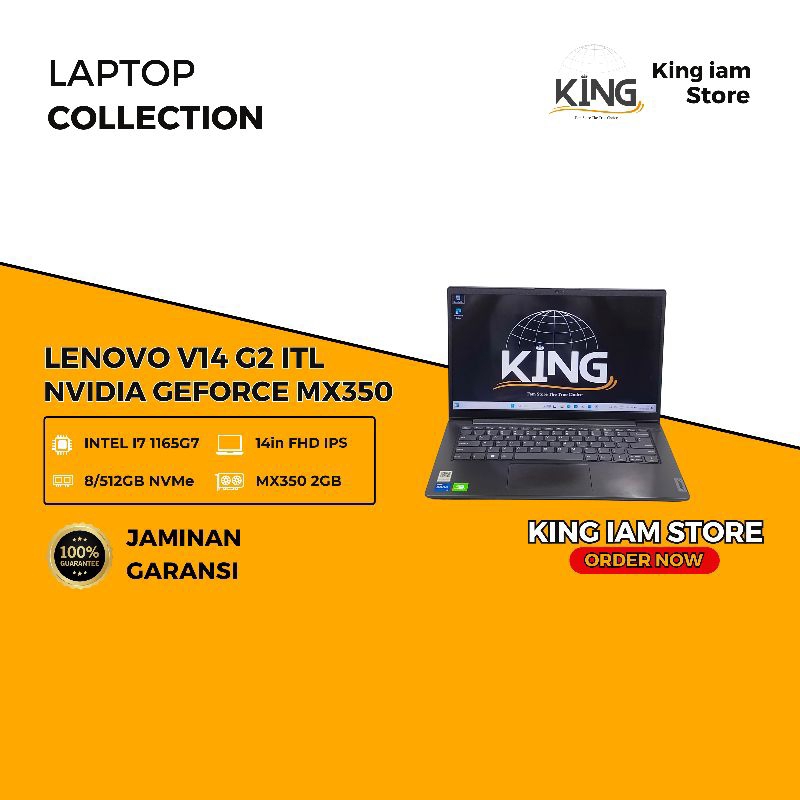LENOVO V14 G2 ITL I7 1165G7 NVIDIA GEFORCE MX350 2GB GDDR5 RAM 8GB SSD 512GB NVMe
