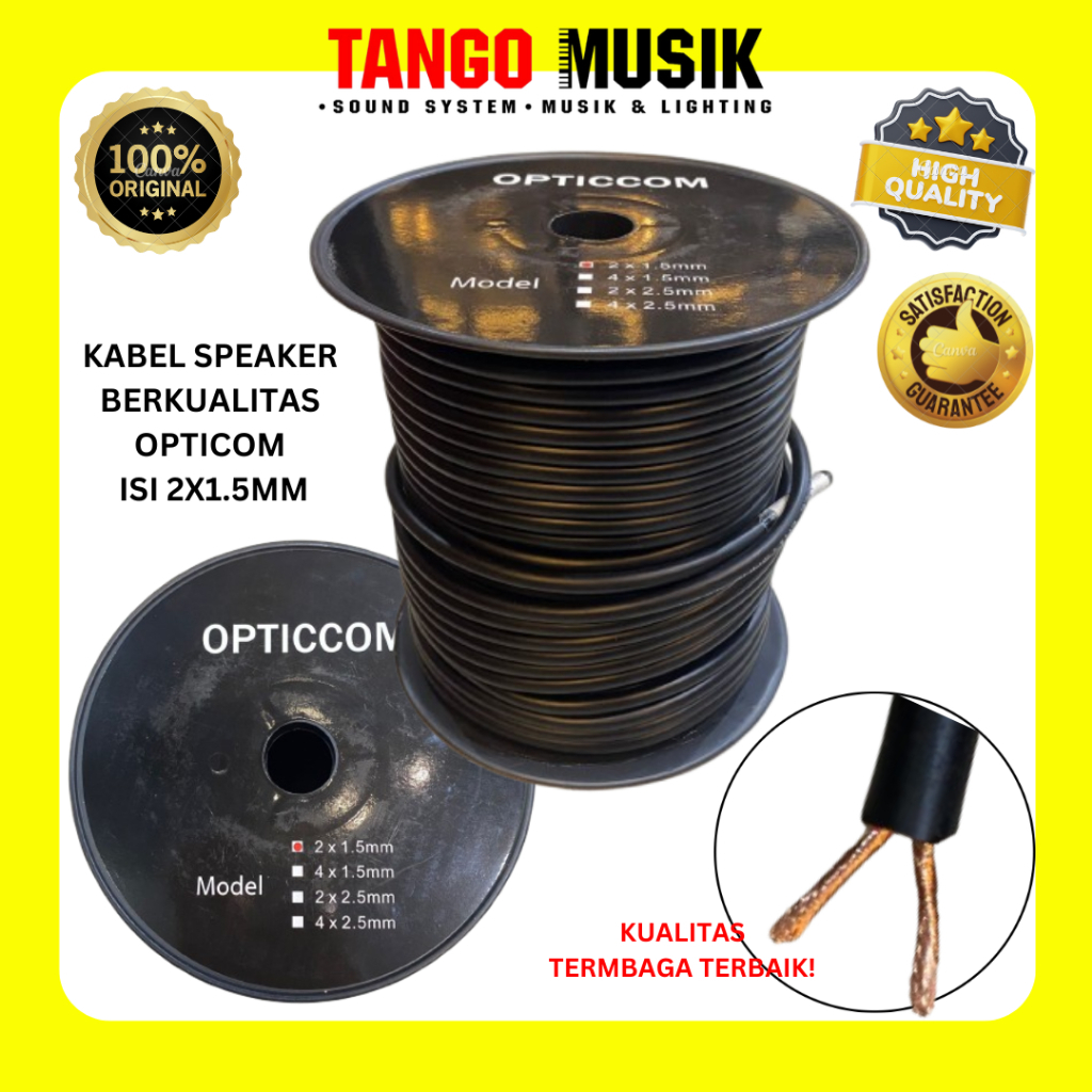 KABEL SPEAKER PROFESSIONAL OPTICOM ISI 2x1.5mm / 2x2.5mm / 4x2.5mm FULL TEMBAGA TEBAL PER ROLL (100 