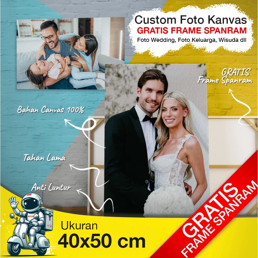 Cetak Foto Canvas 40x50 Free Frame Spanram