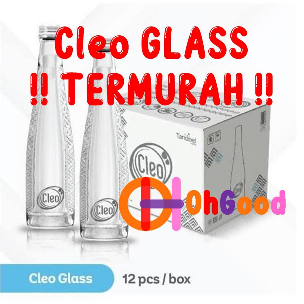 

Air Minum Mineral Murni Pure Water Cleo GLASS 330mL beling kaca gelas 330 mL isi 12 botol / dus