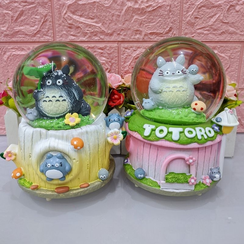Snowball / Pajangan Bola Kaca Musik Box Totoro XL100 Lampu Salju Otomatis Berputar