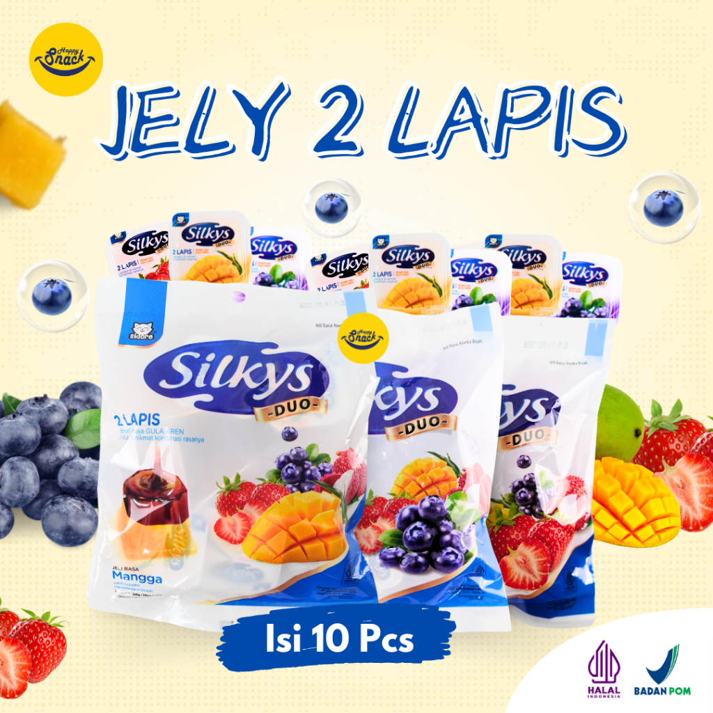 

10 PCS SILKYS DUO PUDDING 2 Lapis Rasa Buah dan Gula Aren Enak BPOM