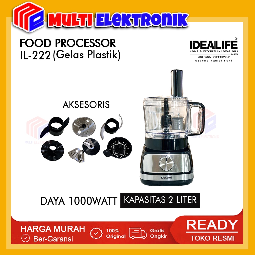 Idealife Jumbo Electric Food Processor Multifungsi Idealife IL-222 Kapasitas 2L