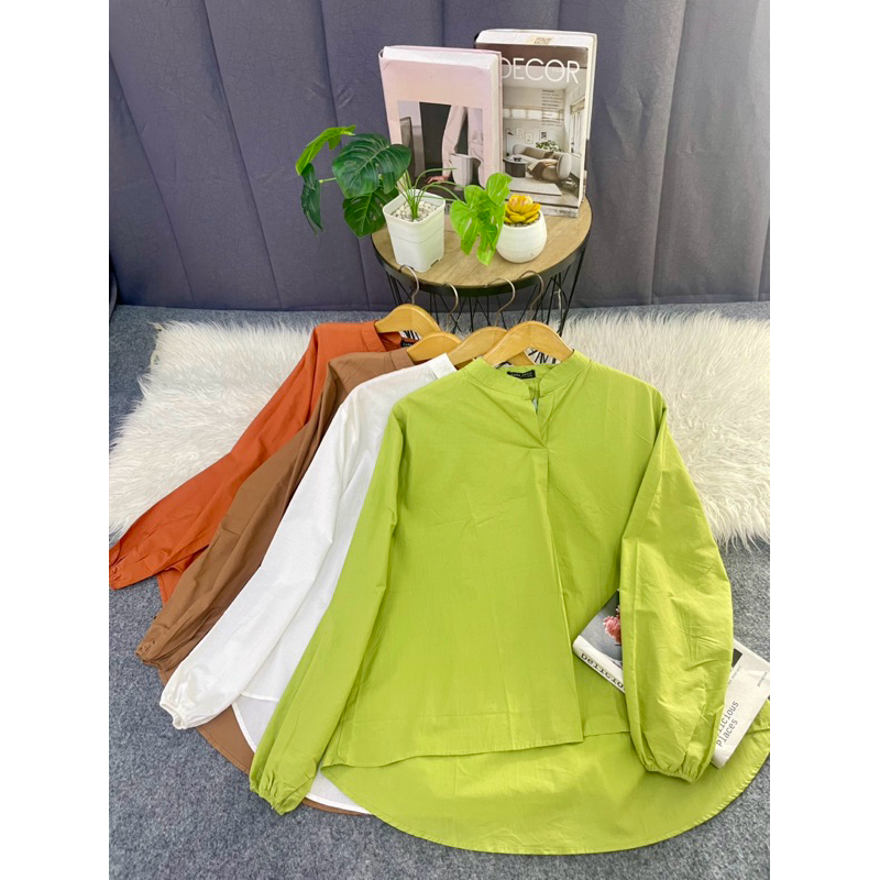 BLOUSE KATUN SHIRT  LENGAN BALON/Baju Katun Wanita Lengan Balon/Atasan Wanita/Baju Wanita Kekinian/B