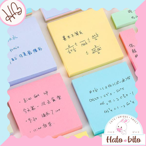 

1 set isi 100 lembar sticky notes warna warni polos minimalis aesthetic mini memo lucu cute HB1833