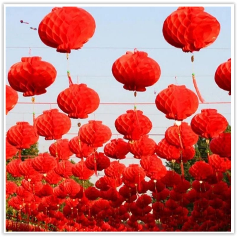 Lampion Imlek honeycomb / lampion dekorasi imlek