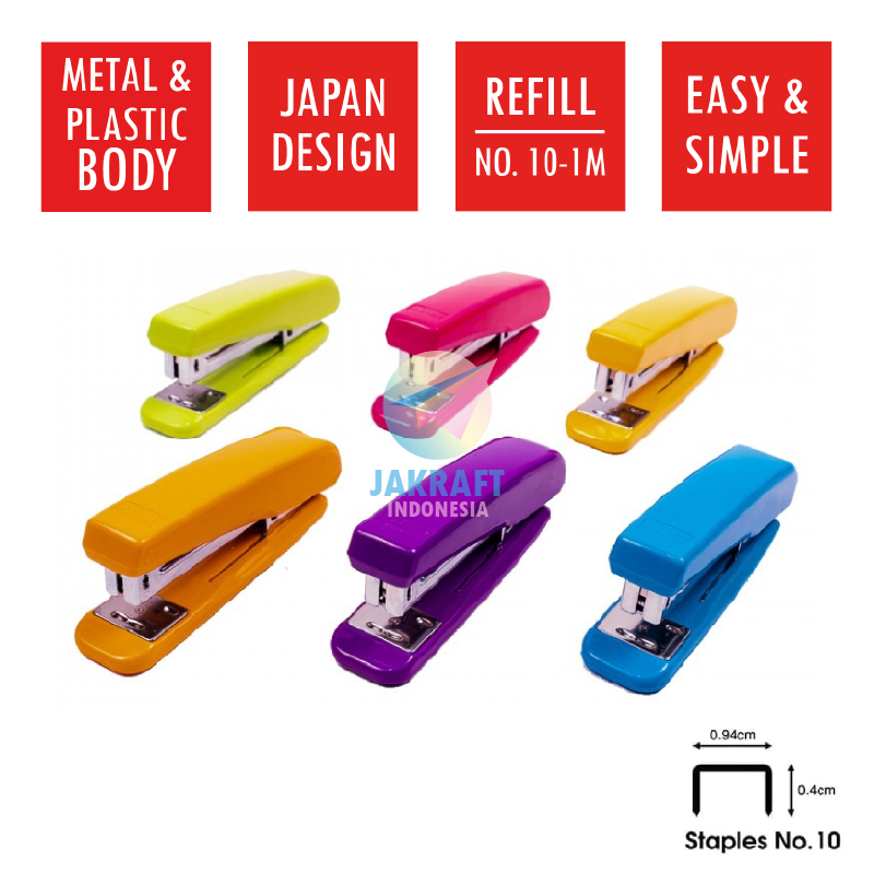 

(1 Pcs) Stapler Hekter Sedang Standard Murah JOYKO HD-10D Refill Isi Staples No.10 (No.10-1M)